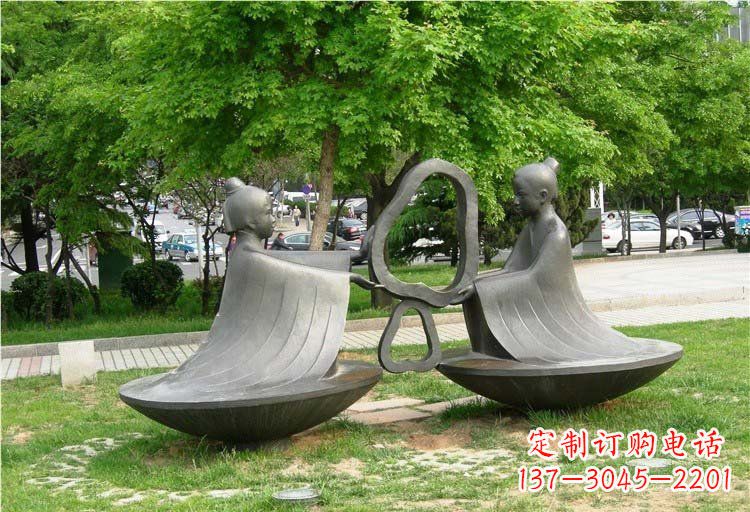 南阳抽象孔融让梨铜雕