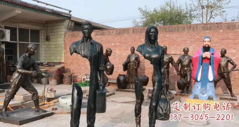 南阳抽象男人女人铜雕