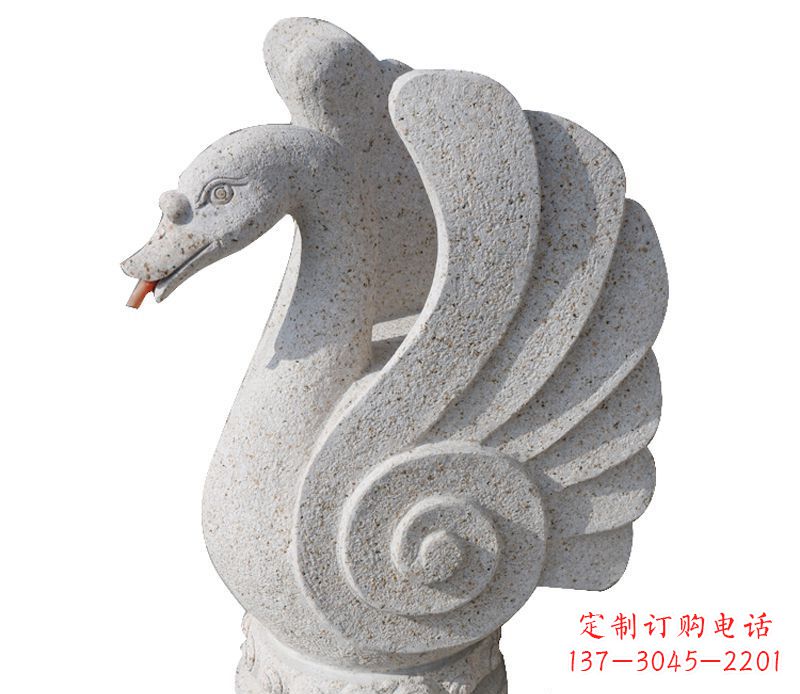 南阳抽象喷水天鹅石雕 (2)