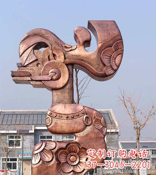 南阳抽象皮影戏人物铜雕