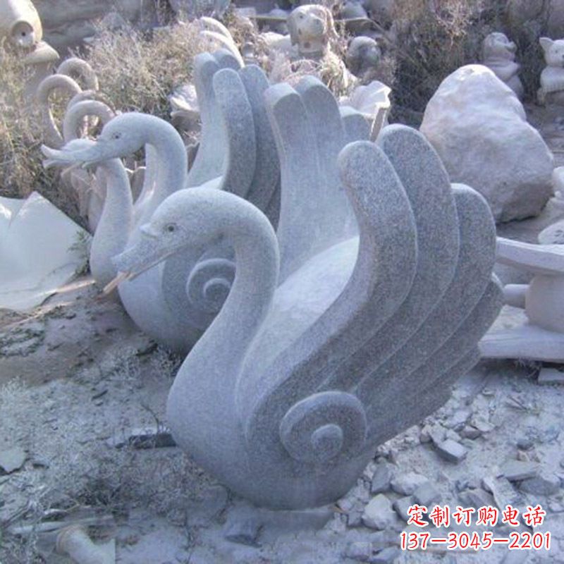 南阳抽象喷水天鹅石雕