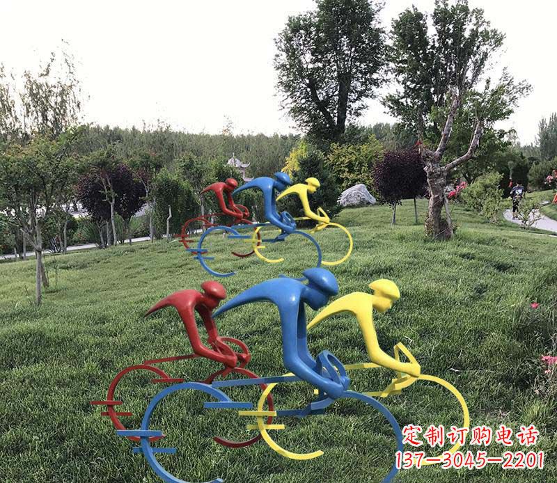 南阳抽象的自行车雕塑——构筑美丽的公园景观