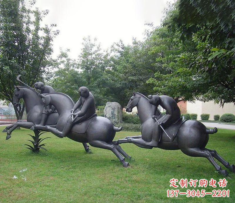 南阳抽象人物骑马铜雕