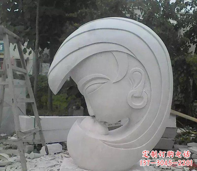 南阳抽象人物头像石雕