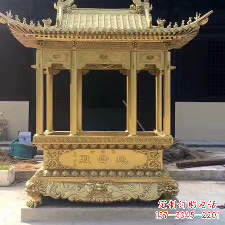 南阳纯铜龙凤香炉雕塑精美绝伦
