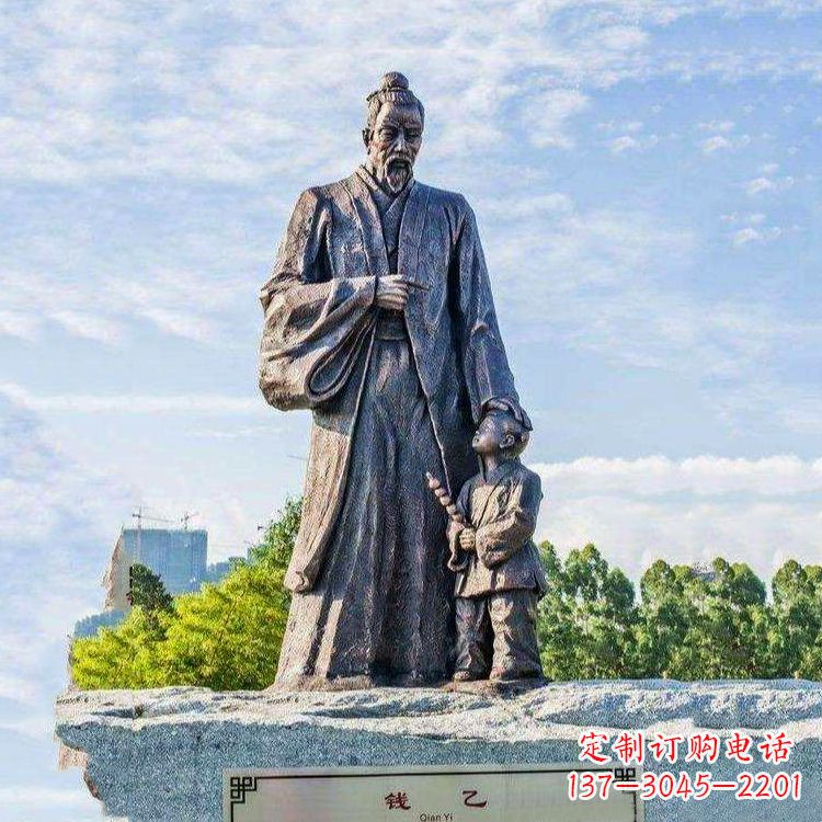 南阳纯铜钱乙雕像-公园园林历史名人雕塑