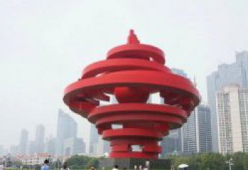 南阳火炬雕塑标志五月风光