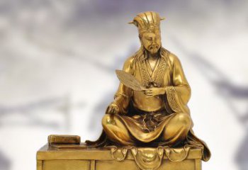 南阳纯铜诸葛亮雕塑象征中国智慧