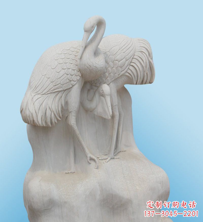 南阳大理石制作的丹顶鹤雕塑
