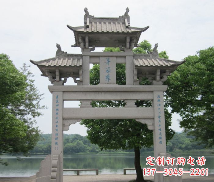 南阳大理石单门牌楼雕塑精美的艺术瑰宝