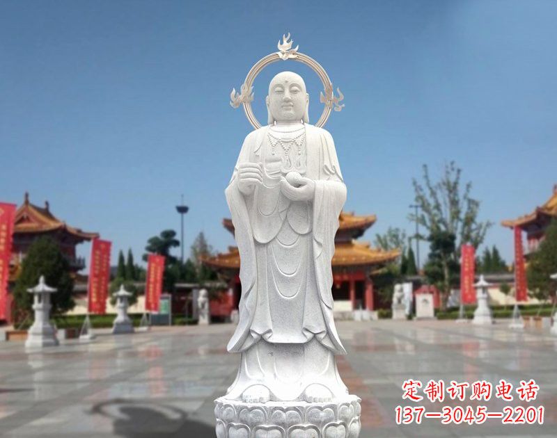 南阳大理石地藏菩萨雕塑象征佛法的传承