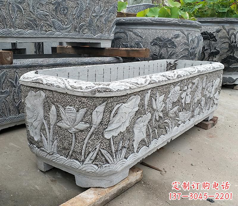 南阳大理石雕刻菊花水缸
