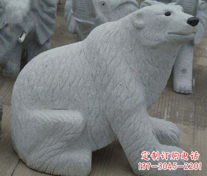 南阳精美大理石雕刻的北极熊