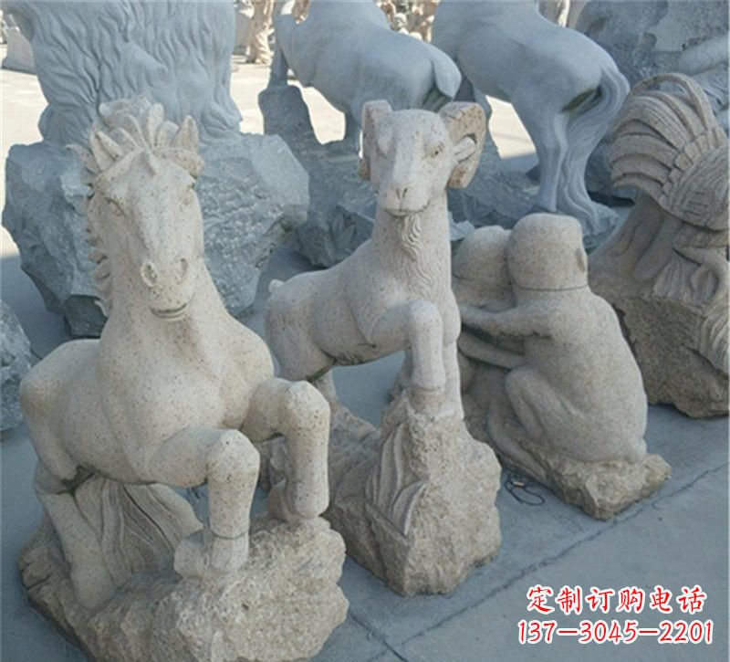南阳大理石公园动物雕塑