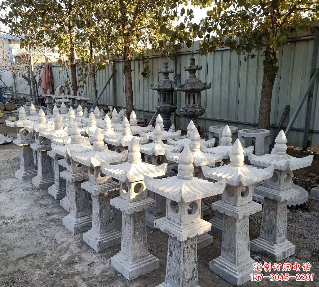 南阳优雅摩登,大理石公园石灯雕塑