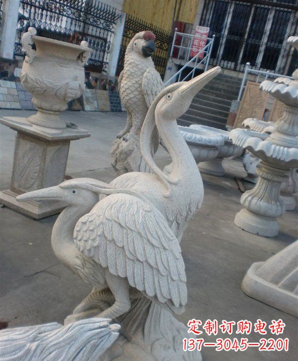 南阳中领雕塑仙鹤石雕