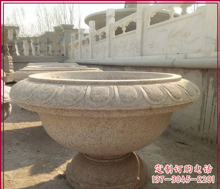 南阳大理石花盆公园石雕