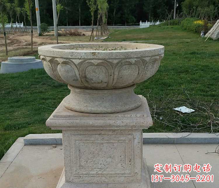 南阳大理石花盆石雕