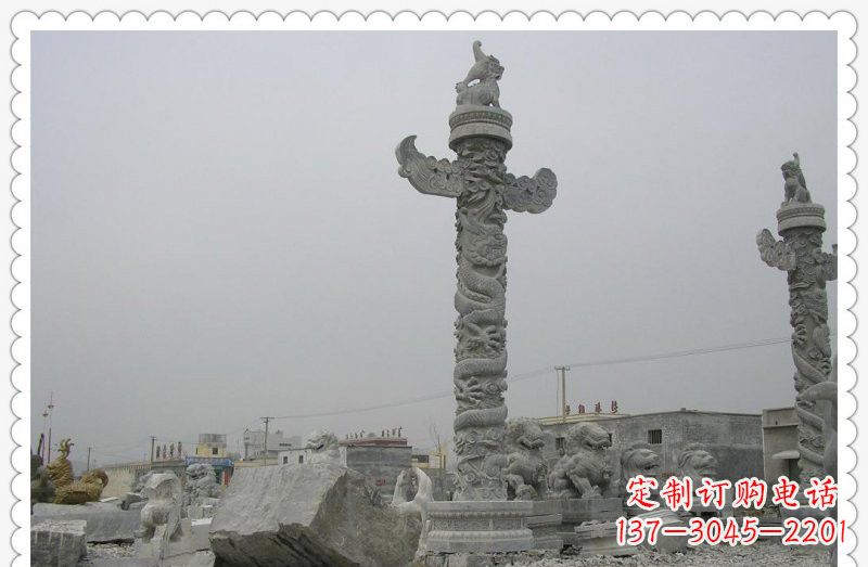 南阳精致雕刻,大理石华表雕塑