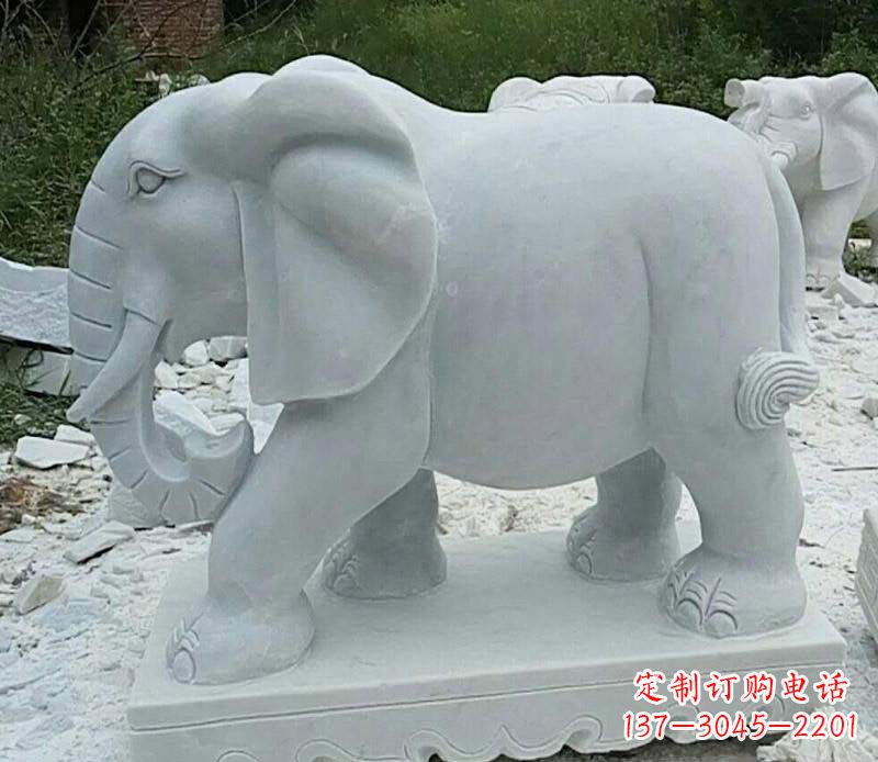 南阳精雕细琢的大理石大象雕塑
