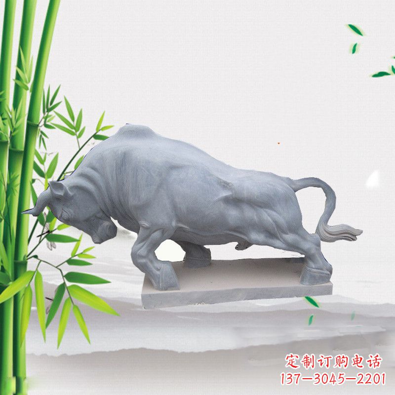 南阳大理石开拓牛劲牛动物雕塑