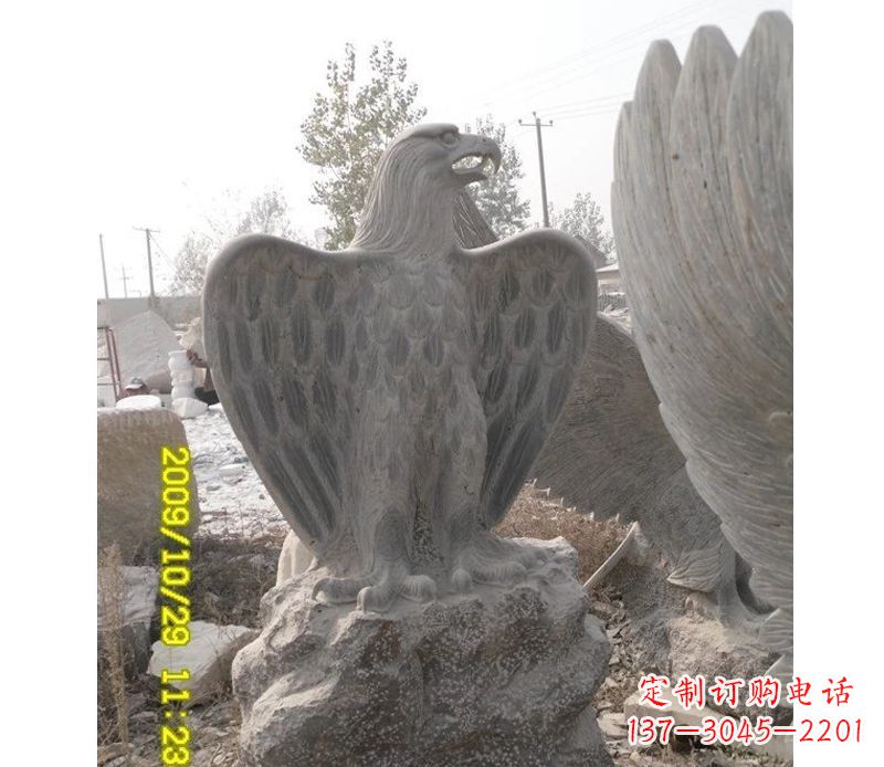 南阳大理石老鹰雕塑,高贵雄威气势