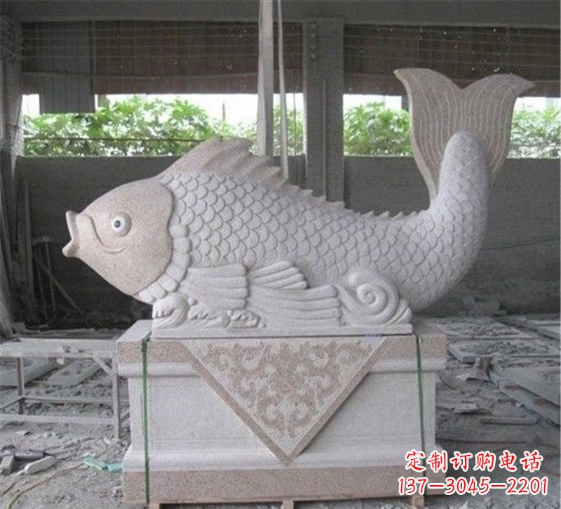 南阳精美大理石"鲤鱼"雕塑