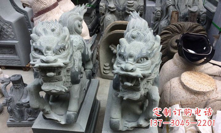 南阳大理石立式麒麟门口镇宅石雕