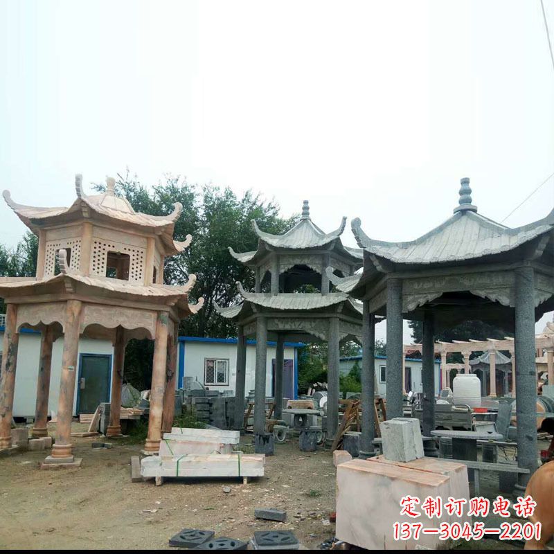 南阳精美大理石凉亭雕塑