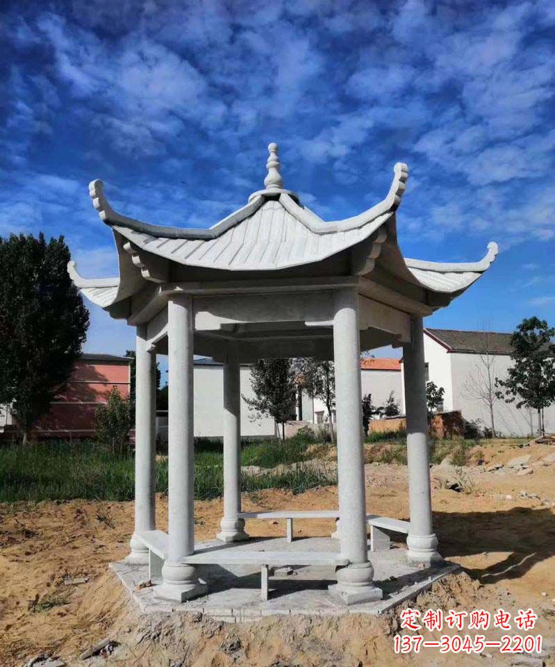 南阳精美大理石凉亭雕塑