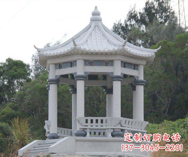 南阳大理石六角石雕凉亭
