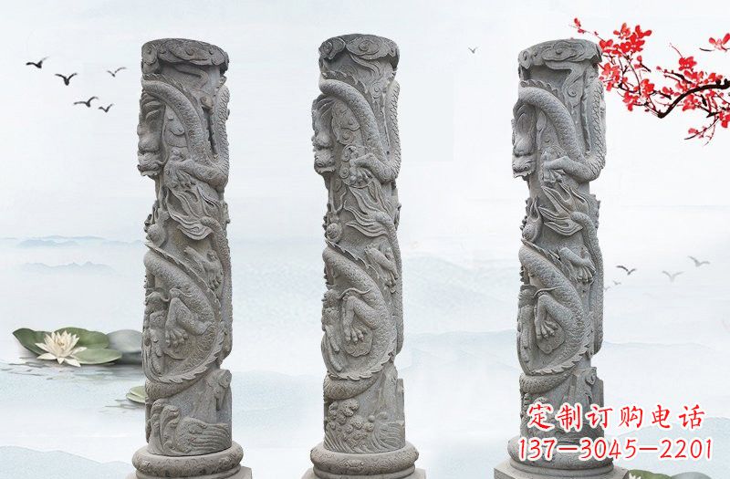 南阳大理石龙柱雕塑