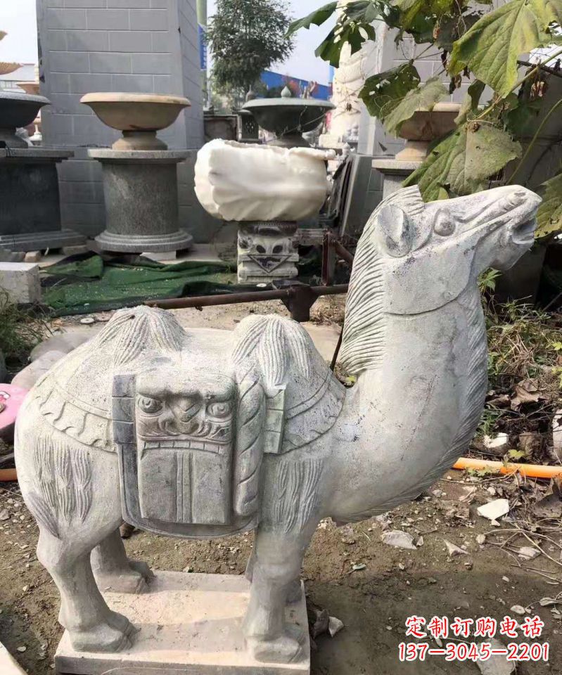 南阳精美大理石骆驼雕塑