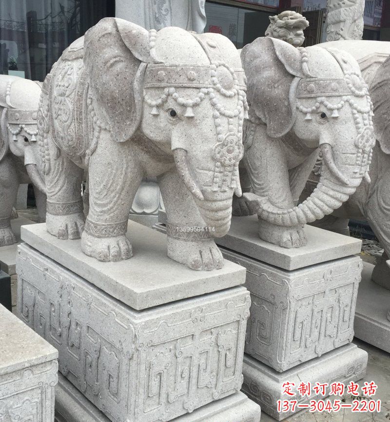 南阳大理石门口大象雕塑