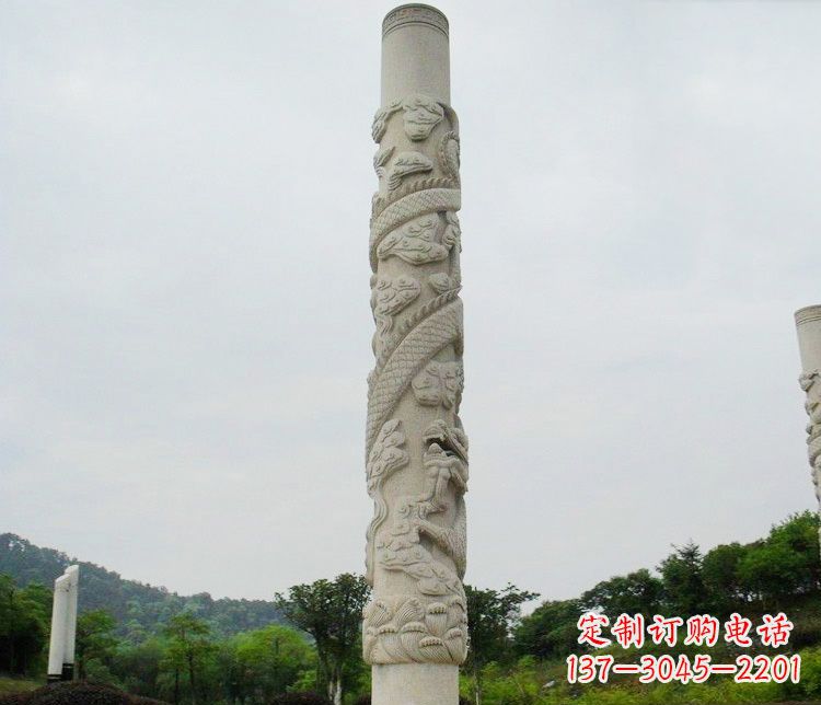 南阳大理石盘龙柱雕塑