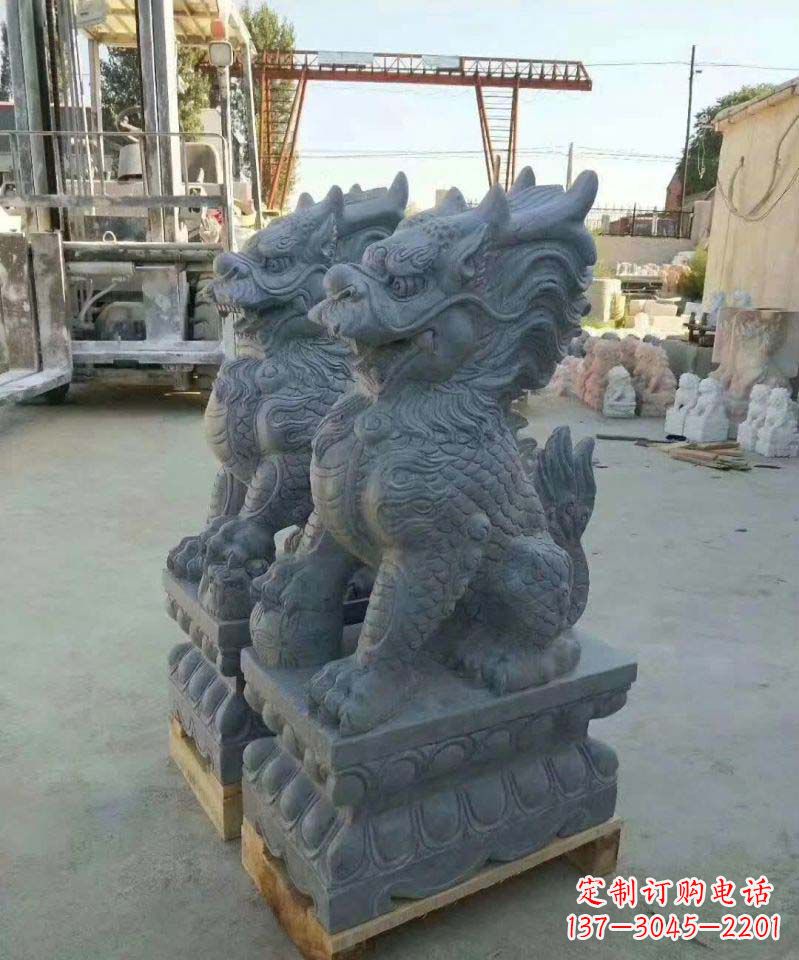 南阳精美大理石麒麟雕塑