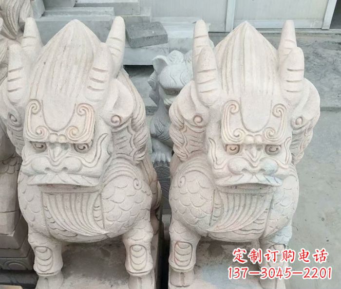 南阳品质卓越的大理石麒麟古兽雕塑