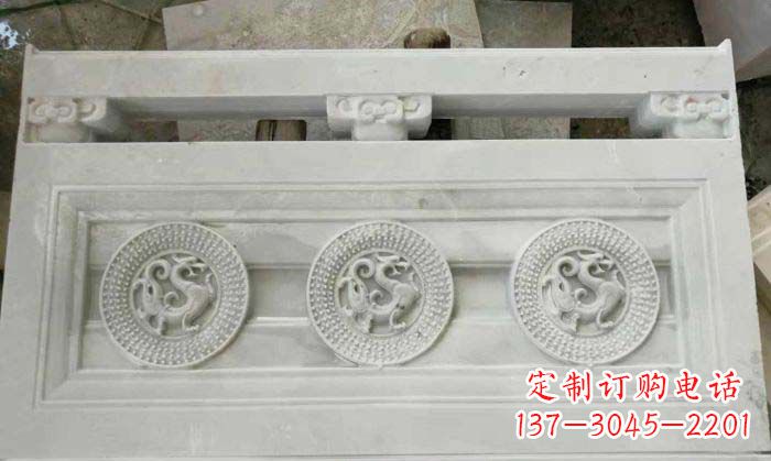 南阳精美青龙石浮雕栏板雕塑
