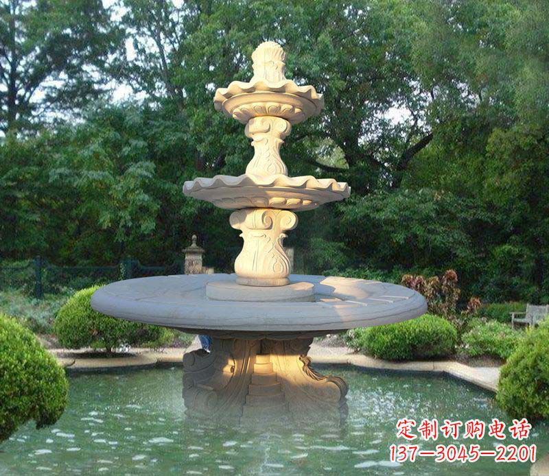 南阳大理石三层喷泉雕塑