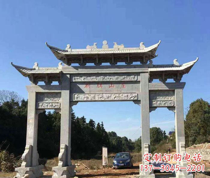 南阳精美石雕牌坊雕塑