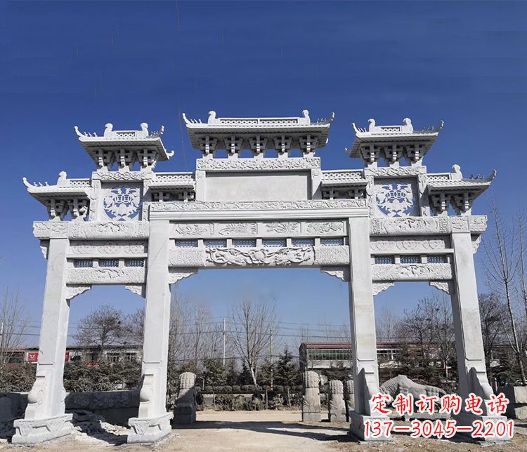 南阳特色大理石牌坊石雕