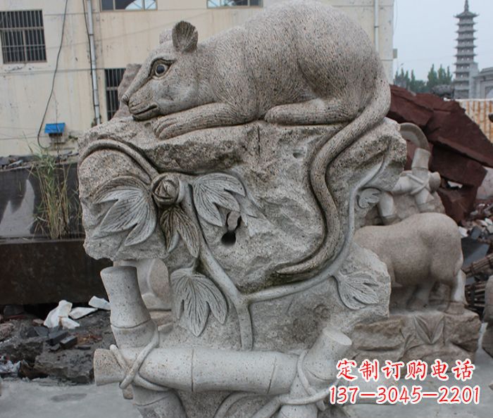 南阳大理石生肖鼠石雕
