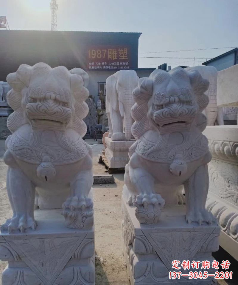 南阳大理石狮子动物雕塑