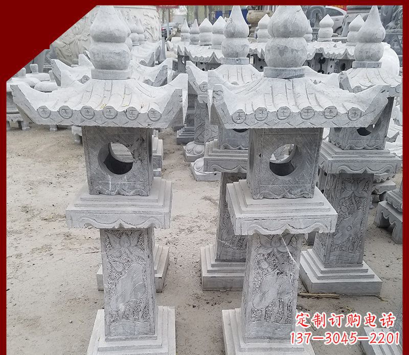 南阳精美大理石石灯笼雕塑