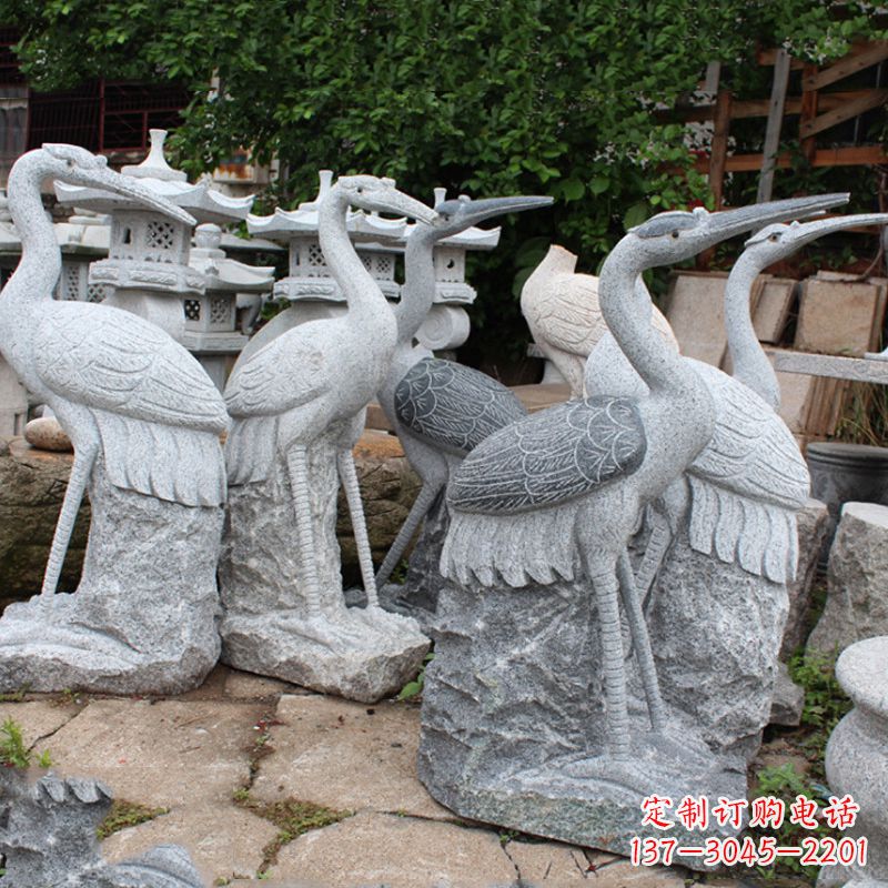 南阳精美大理石仙鹤雕塑