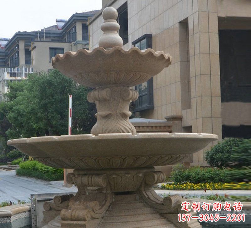 南阳大理石双层简约喷泉雕塑