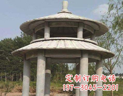 南阳大理石双层圆顶凉亭石雕