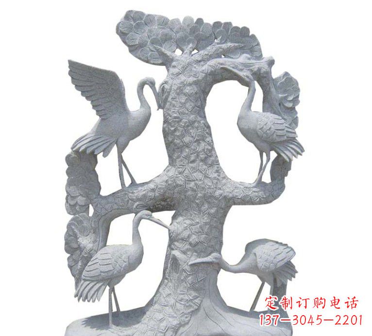 南阳精美大理石松树雕塑