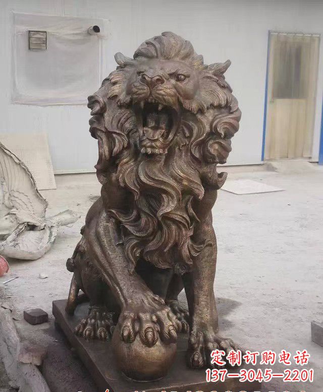 南阳大理石狮子雕塑,演绎优雅狮子魅力