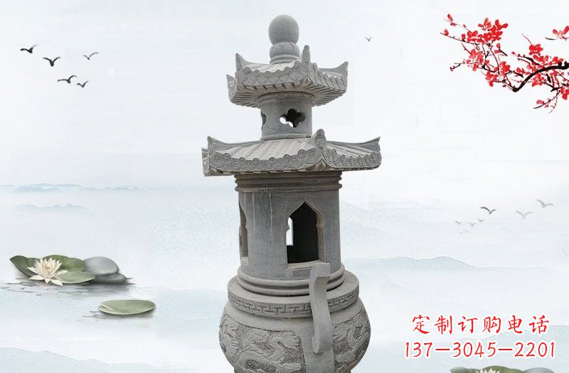 南阳精美工艺石香炉雕塑